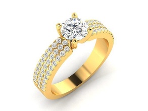 solitario nozze Fidanzamento uomini squillare 3dm render anelli sterlina diamante platino brillante gioielleria delicato luce oro bianca single mono argento 3d print model - Mito3D
