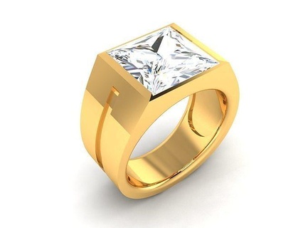solitaire mariage engagement Princesse calcul bande bague ensemble Hommes 3d modèles pt3d anneaux femmes gothique argent imprimable diamant bijoux or 3d print model - Mito3D
