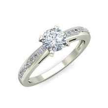 Solitär Hochzeit Engagement Ring Ringe Sterling druckbar Diamant Platin Juwel Schmuck Silber zart Licht Gold Weiß Spiral 3d print model - Mito3D