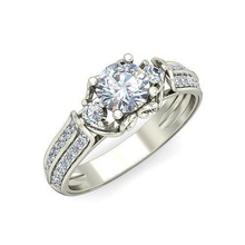 solitario Boda compromiso anillo anillos libra esterlina imprimible diamante platino brillante joya joyería plata delicado ligero oro blanco 3d print model - Mito3D