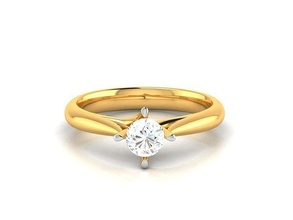 Solitär Hochzeit Engagement Ring Ringe Sterling Schmuck Gold Band Juwel Silber brillant Diamant druckbar Platin zart 3d print model - Mito3D