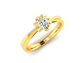 solitario boda compromiso anillo anillos joya joyería imprimible diamante plata oro libra esterlina blanco brillante platino 3d print model - Mito3D