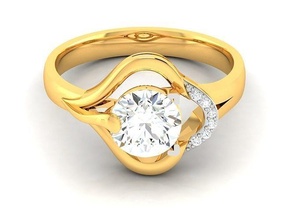 solitaire mariage engagement bague anneaux gemme bijou bijoux imprimable diamant argent or sterling blanc brillant platine Taille 3d print model - Mito3D