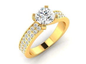 Solitär Hochzeit Engagement Ring Schmuck Ringe cad USA Kanada brillant versprechen druckbar Diamant Mode Mossonait Gold Stein Silber Dehavilland 3d print model - Mito3D