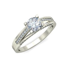 solitario Boda compromiso anillo anillos libra esterlina imprimible diamante platino joya joyería plata delicado ligero oro blanco espiral 3d print model - Mito3D
