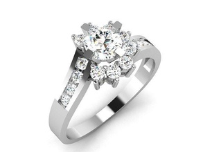 solitär hochzeit engagement ring schmuck mode klassisch juwel diamant druckbar brillant 1895 braut ringe vintag nashorn 3d print model - Mito3D
