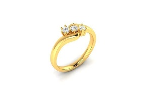 solitario nozze fidanzamento squillare 3dprinted design moda oro d'oro gioiello gioielleria stampa stampabile stampa prototipazione anelli argento loto diamante 3d print model - Mito3D