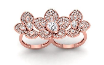 solitário casamento noivado flor dedo anel joalheria argolas feminino diamante ouro moda mulheres prata 3d print model - Mito3D