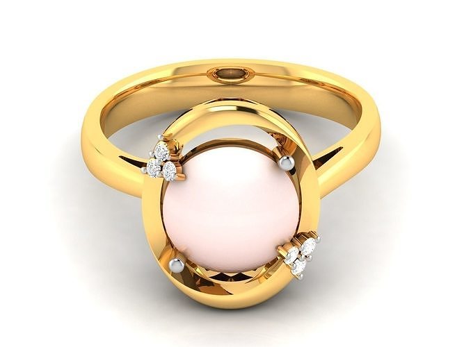 solitario boda compromiso ópalo roca anillo anillos pendientes joyería joya banda mujer oro diamante moda abultar colección 3D print model - Mito3D