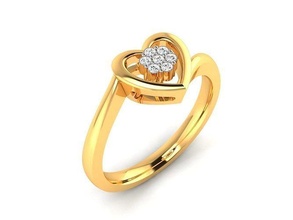 solitario nozze fidanzamento cuore squillare gioielleria anelli gemma gioiello stampabile diamante argento oro sterlina bianca brillante platino prezioso lusso 3d print model - Mito3D
