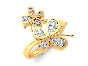 solitaire mariage engagement bague anneaux sterling imprimable diamant platine brillant bijou bijoux argent blanc or 3d print model - Mito3D