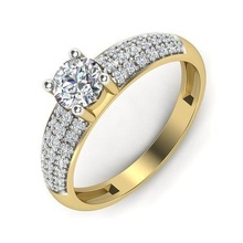 solitär hochzeit engagement ring schmuck ringe kanada brillant versprechen druckbar diamant mode gitter mossonait gold 5mm stein 3d print model - Mito3D