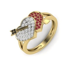 solitaire mariage engagement bague 360 vue anneaux sterling imprimable diamant platine brillant bijou bijoux argent blanc or chrome 3d print model - Mito3D