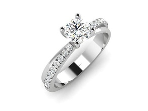 Solitär Hochzeit Engagement Ring 3dm stl obj fbx Einzelheiten Band Juwel Schmuck druckbar Diamant Silber Gold Sterling Weiß brillant Platin 3d print model - Mito3D