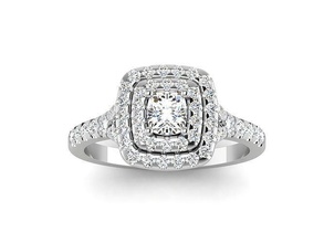 hochzeit engagement doppelt heiligenschein ring 3dm stl obj fbx einzelheiten ringe damen frauen diamant rubin solitär frau smaragd blau saphir schmuck 3d print model - Mito3D