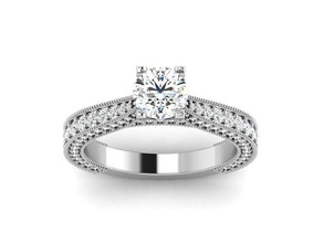 solitario Boda compromiso anillo 3dm stl obj fbx detalles joyería joya banda mujer oro diamante aureola anillos abultar colección 3d print model - Mito3D