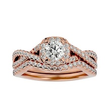 solitär hochzeit engagement ring band 360 aussicht diamant gold schmuck ringe frauenring heiligenschein frauen druckbar duo 3d print model - Mito3D