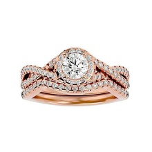 solitär hochzeit engagement ring band 360 aussicht diamant gold schmuck ringe frauenring heiligenschein frauen druckbar duo 3d print model - Mito3D
