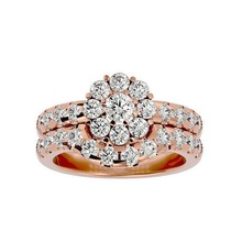 solitario boda compromiso anillo banda 360 diamante oro joyería joya anillos mujer aureola imprimible dúo 3d print model - Mito3D