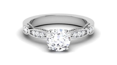 solitaire mariage engagement bague mariée anneaux bijoux or bande gemme argent brillant diamant imprimable sterling platine 3d print model - Mito3D