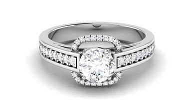 solitaire mariage engagement bague mariée anneaux bijoux animation diamant bande platine mode argent gemme sterling 3d print model - Mito3D