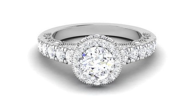 solitario Boda compromiso anillo nupcial anillos joya joyería imprimible diamante plata oro libra esterlina blanco brillante platino 3d print model - Mito3D