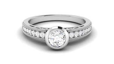 solitario Boda compromiso anillo nupcial anillos joya joyería imprimible diamante plata oro libra esterlina blanco brillante platino 3d print model - Mito3D
