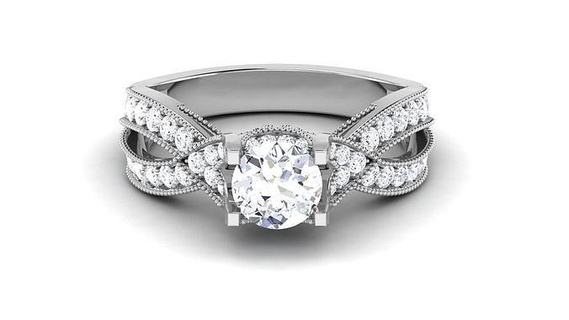 Solitär Hochzeit Engagement Ring Braut Ringe Schmuck Gold Band Juwel Silber brillant Diamant druckbar Sterling Platin 3d print model - Mito3D