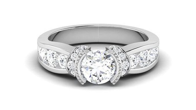 solitario nozze Fidanzamento squillare nuziale anelli gemma gioiello gioielleria stampabile diamante argento oro sterlina bianca brillante platino 3d print model - Mito3D