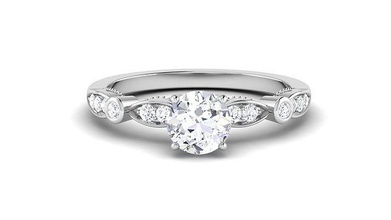 solitaire mariage engagement bague mariée anneaux sterling imprimable diamant platine bijou bijoux argent blanc or brillant 3d print model - Mito3D