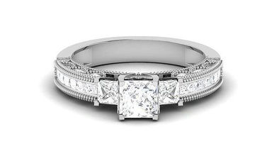 solitario Boda compromiso anillo nupcial joyería imprimible joya diamante oro novia novio anillos banda Pareja platino bandas matrimonio 3d print model - Mito3D