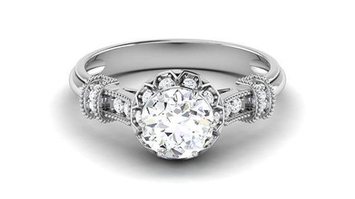 solitaire düğün nişan yüzük gelin yüzükler sterlin yazdırılabilir elmas platin parlak mücevher gümüş takı narin ışık altın beyaz 3d print model - Mito3D