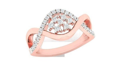 solitário Casamento noivado anel flor argolas esterlina imprimível diamante platina brilhante jóia jóias prata joalheria delicado luz ouro branco 3d print model - Mito3D