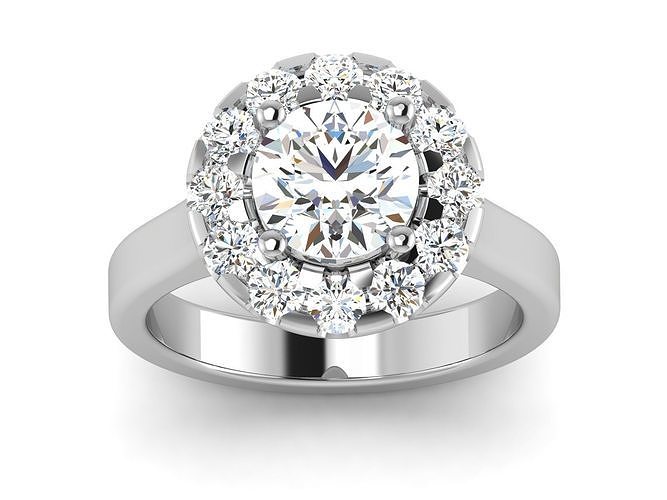 solitario Boda compromiso anillo racimo aureola joya joyería eternidad precioso anillos piedras oro piedra preciosa diamante ropa perlas diamantes 3D print model - Mito3D