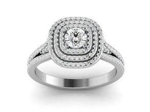 solitario Boda compromiso anillo doble aureola joya joyería eternidad precioso anillos piedras oro piedra preciosa diamante ropa perlas diamantes 3d print model - Mito3D
