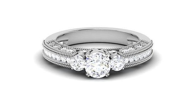 solitário Casamento noivado anel pedra nupcial argolas joalheria ouro banda gema prata brilhante diamante imprimível esterlina platina jóias 3d print model - Mito3D