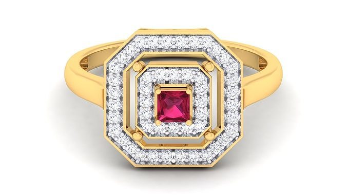 Solitaire düğün nişan yüzükler yüzük elmas yüzüğü takı evlilik altın 3D print model - Mito3D