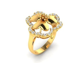 Solitär Hochzeit Engagement Frauen Band Herz Ring Ringe Schmuck Gold Juwel Silber brillant Diamant druckbar Sterling Platin 3d print model - Mito3D