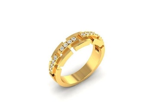solitaire mariage engagement femmes bande bague anneaux bijoux or gemme argent brillant diamant imprimable sterling platine 3d print model - Mito3D
