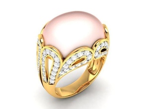 solitär hochzeit engagement frauen opal stein band ring ringe sterling druckbar diamant platin juwel schmuck silber zart licht gold weiß 3d print model - Mito3D