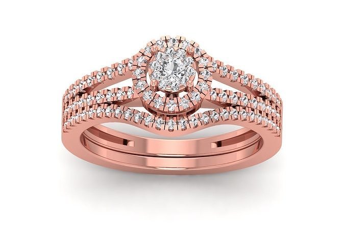 solitario nozze Fidanzamento donne gruppo musicale anelli gioielleria squillare womenring diamante massa collezione stampabile 3D print model - Mito3D