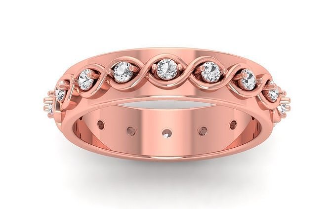 solitario Boda compromiso mujer banda anillos joyería joya anillo diamante abultar colección imprimible 3D print model - Mito3D
