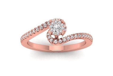 solitaire mariage engagement femmes contourne anneaux bijoux bague bande femme diamant masse collection imprimable 3d print model - Mito3D