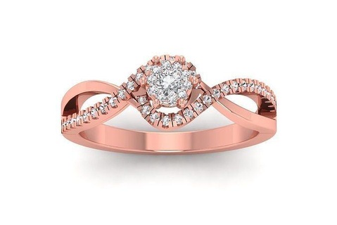 solitário Casamento noivado mulheres Duplo banda argolas joalheria anel feminino diamante massa coleção imprimível 3d print model - Mito3D