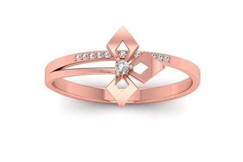 solitario Boda compromiso mujer flor anillo anillos libra esterlina imprimible diamante platino brillante joya joyería plata delicado ligero oro blanco 3d print model - Mito3D