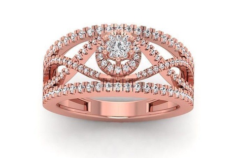 solitario Boda compromiso mujer banda anillos joyería joya anillo diamante abultar colección imprimible 3d print model - Mito3D
