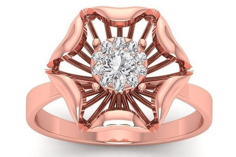 solitario Boda compromiso mujer ligero peso flor anillos libra esterlina imprimible diamante anillo platino brillante joya joyería plata delicado oro blanco 3d print model - Mito3D