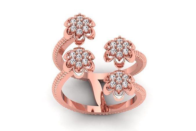 solitario nozze Fidanzamento donne luce peso anelli sterlina stampabile diamante squillare platino brillante gioiello gioielleria argento delicato oro bianca 3D print model - Mito3D