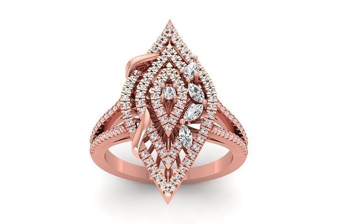 solitário Casamento noivado mulheres marquesa diamante nupcial anel joalheria banda feminino argolas massa coleção imprimível 3D print model - Mito3D