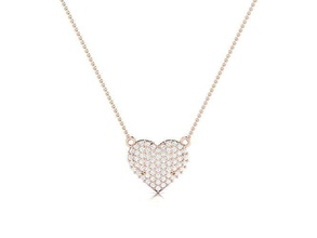 heart pendant 3dm render jewelry precious wedding gold printable diamond fashion collection engagement women pendants necklace 3d print model - Mito3D